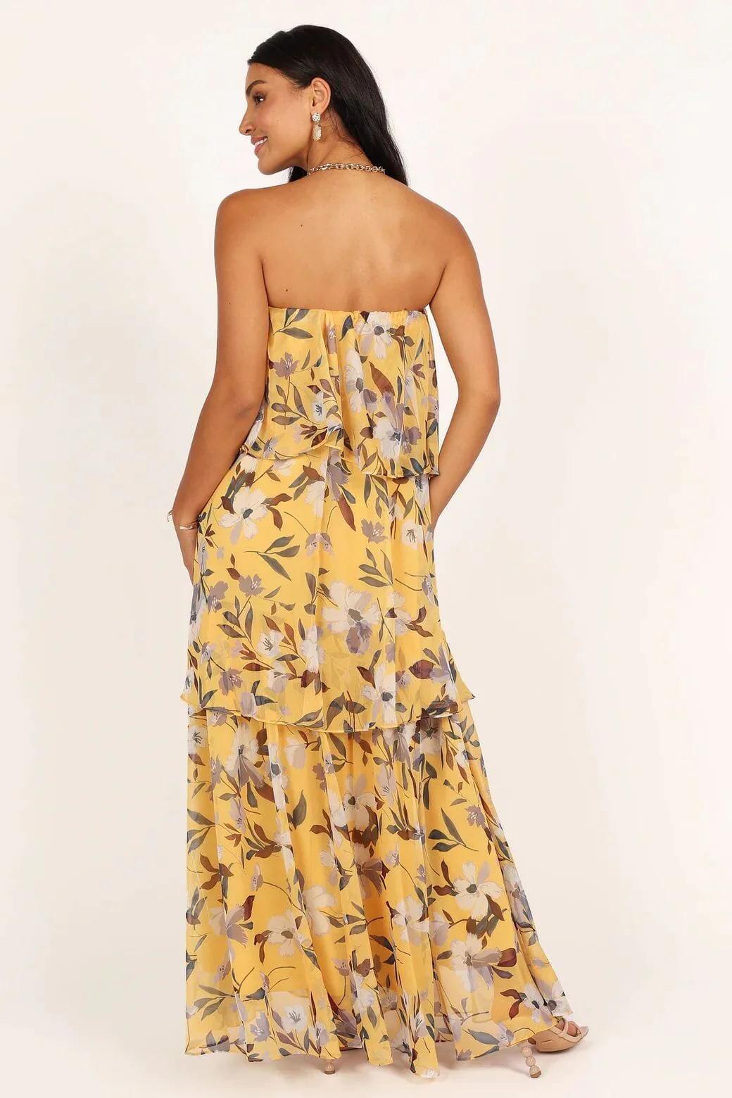 Elsie - Gepunktetes Trägerloses Maxikleid - Image 2