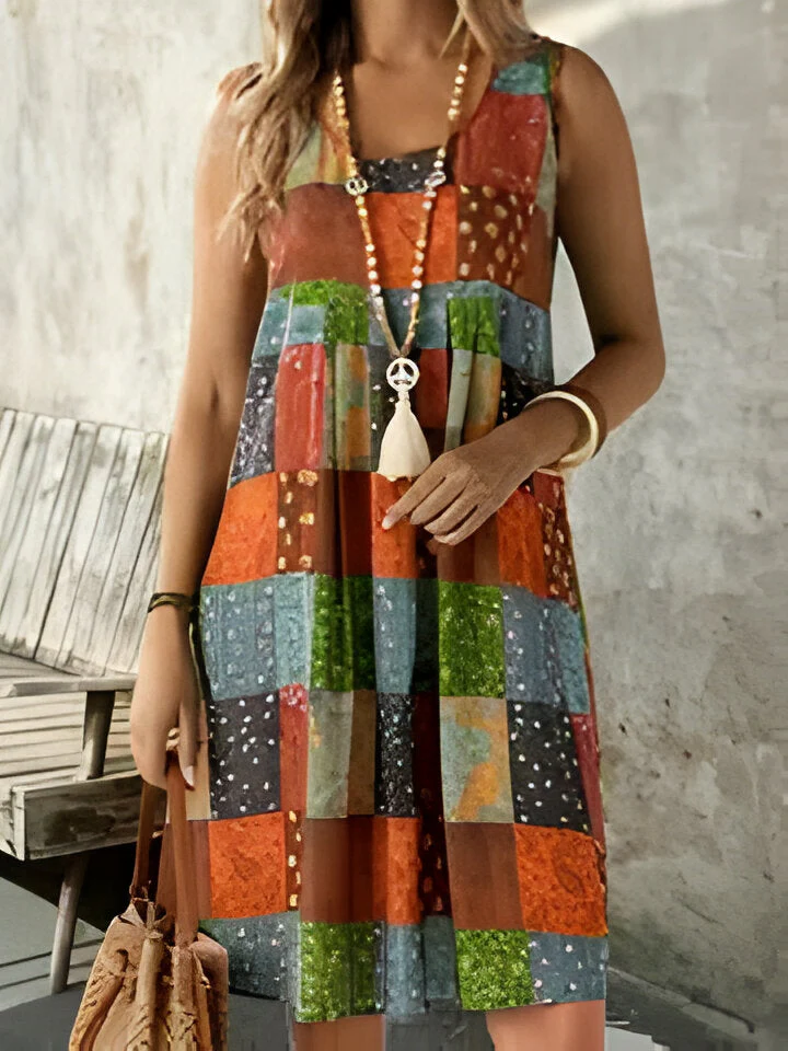 Elsie | Vintage Boho Patchwork Kleid für Frauen - Image 3