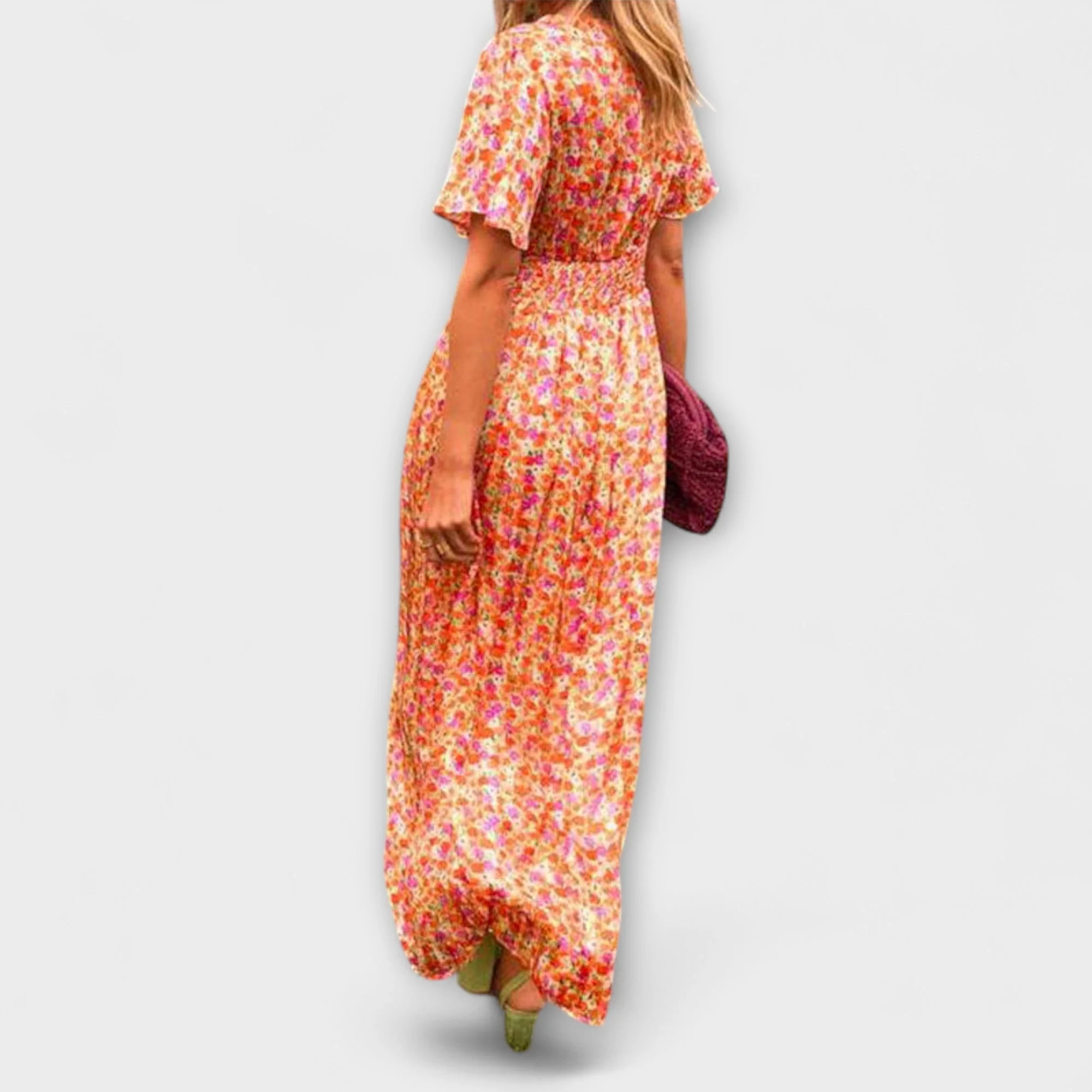 Elsie - Zeitloses V-Ausschnitt Kleid - Image 2