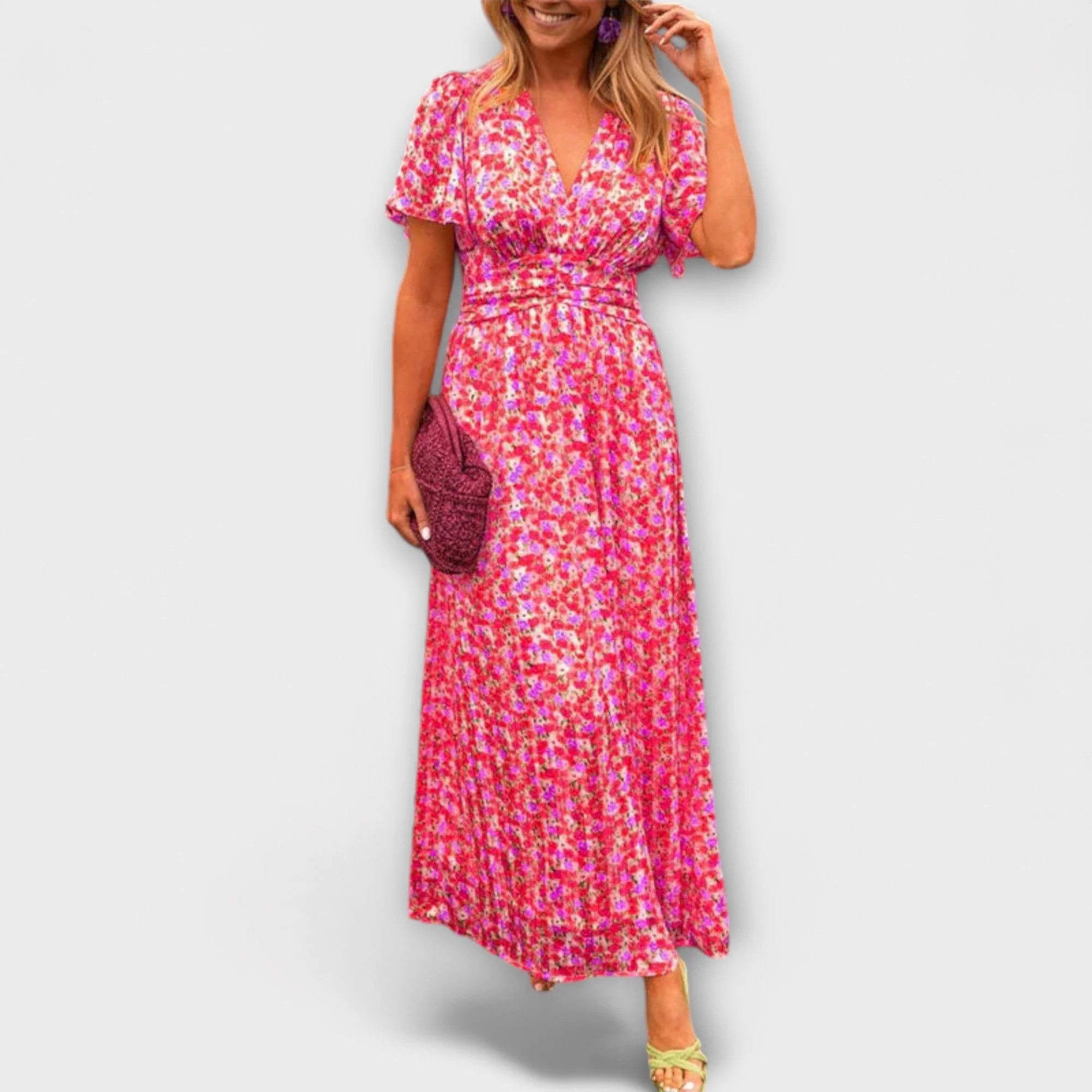 Elsie - Zeitloses V-Ausschnitt Kleid - Image 4