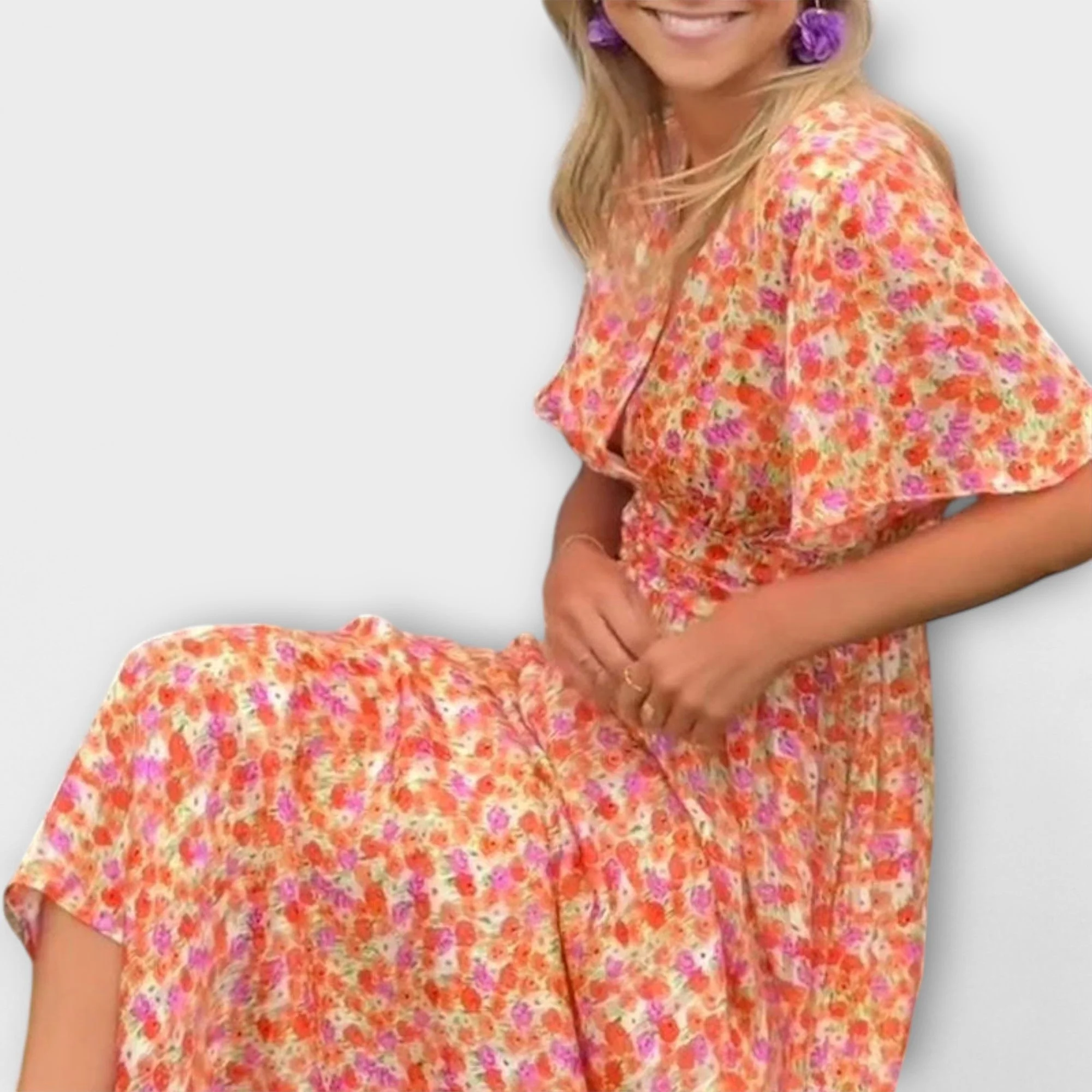 Elsie - Zeitloses V-Ausschnitt Kleid - Image 6