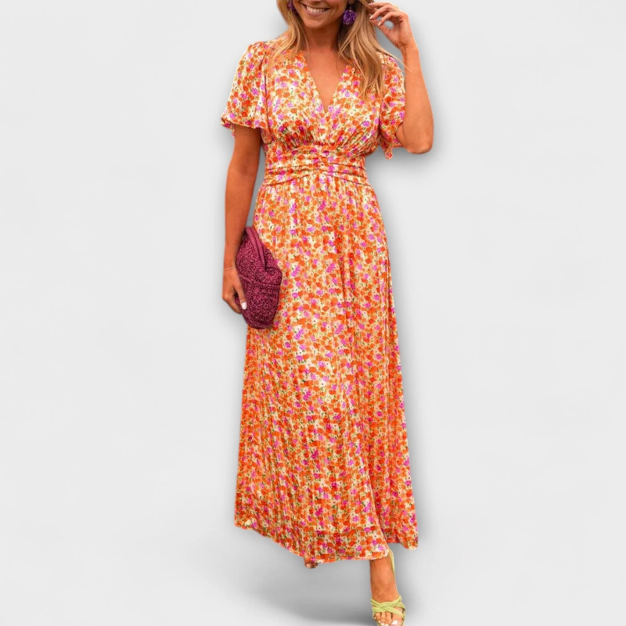Elsie - Zeitloses V-Ausschnitt Kleid - Image 7