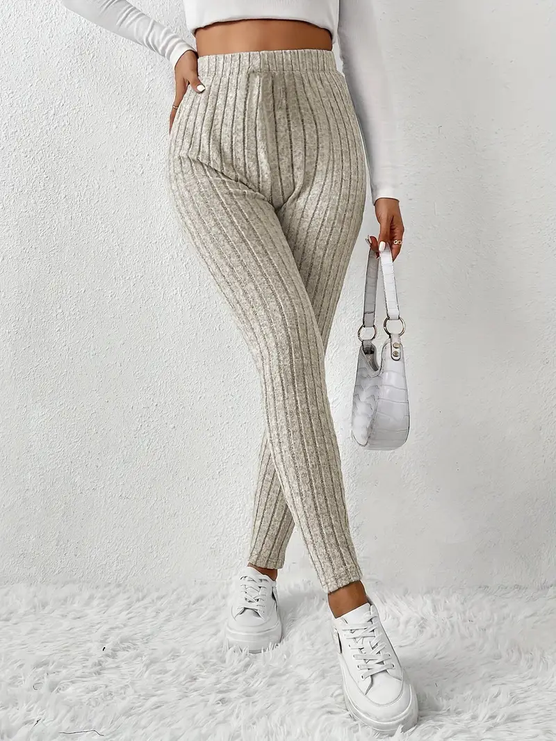 Elvida – Rippstrick-Leggings mit hohem Bund - Image 13
