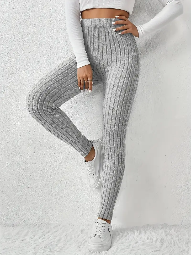 Elvida – Rippstrick-Leggings mit hohem Bund - Image 14