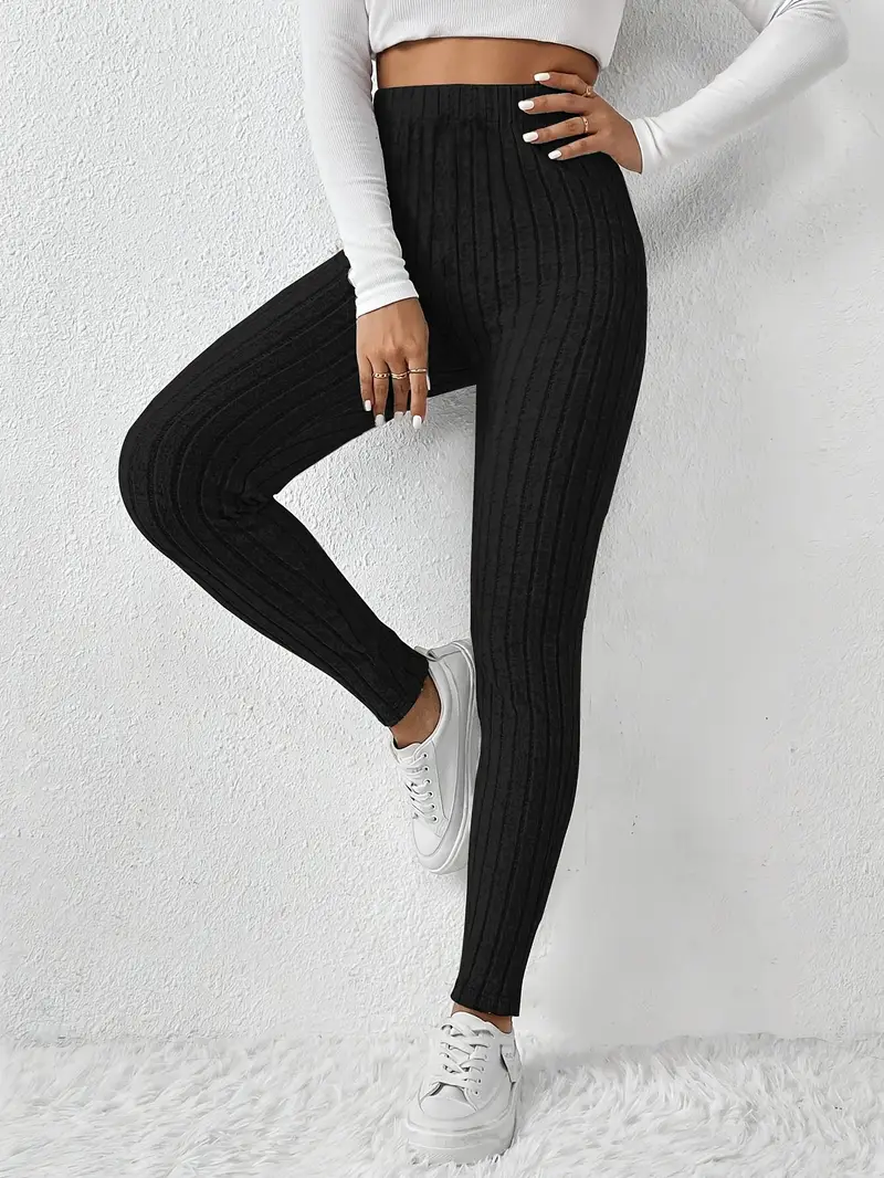 Elvida – Rippstrick-Leggings mit hohem Bund - Image 15