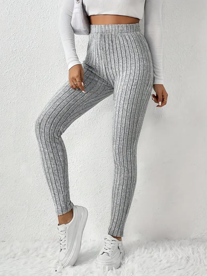 Elvida – Rippstrick-Leggings mit hohem Bund - Image 2
