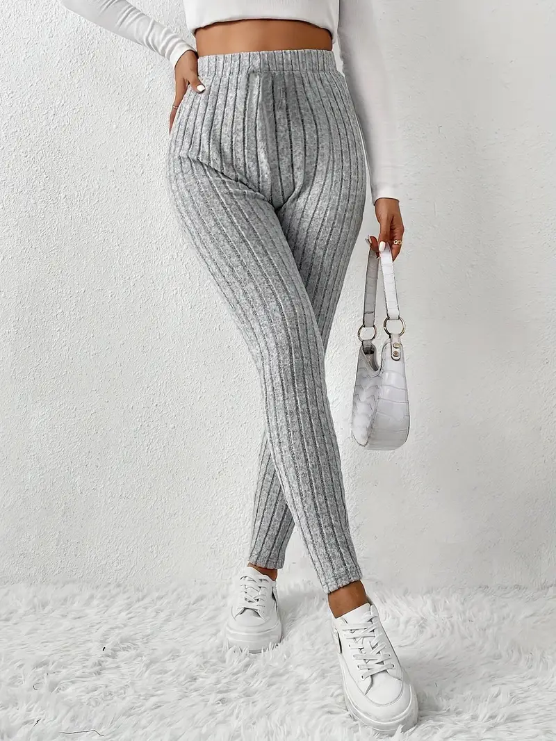 Elvida – Rippstrick-Leggings mit hohem Bund - Image 3