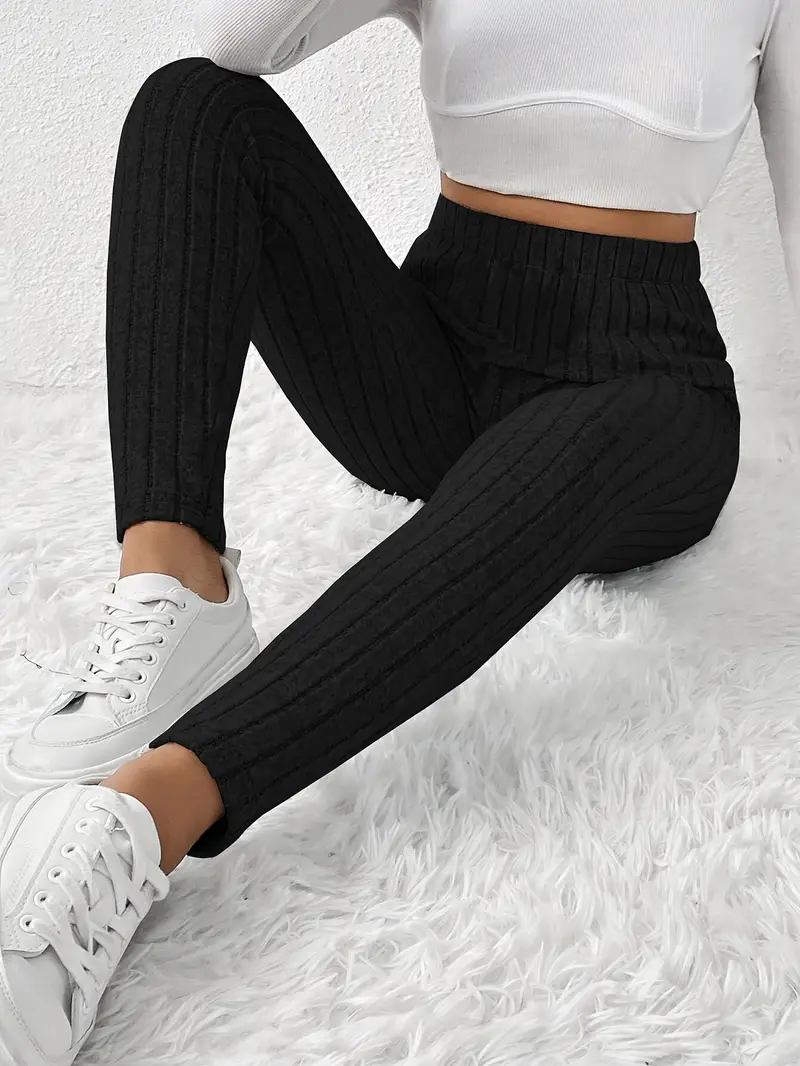 Elvida – Rippstrick-Leggings mit hohem Bund - Image 5