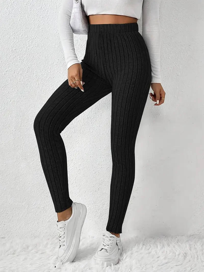 Elvida – Rippstrick-Leggings mit hohem Bund - Image 8