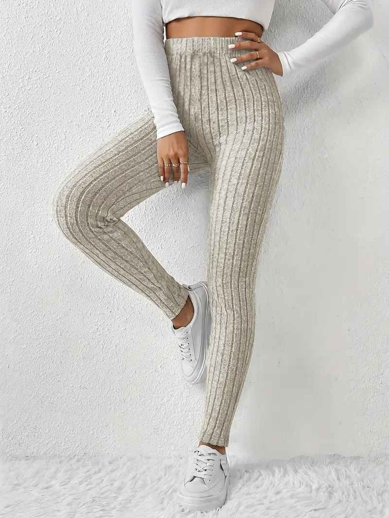 Elvida – Rippstrick-Leggings mit hohem Bund - Image 9