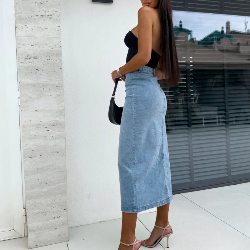 Ember | Eleganter und Stilvoller Figurbetonter Jeansrock - Image 3