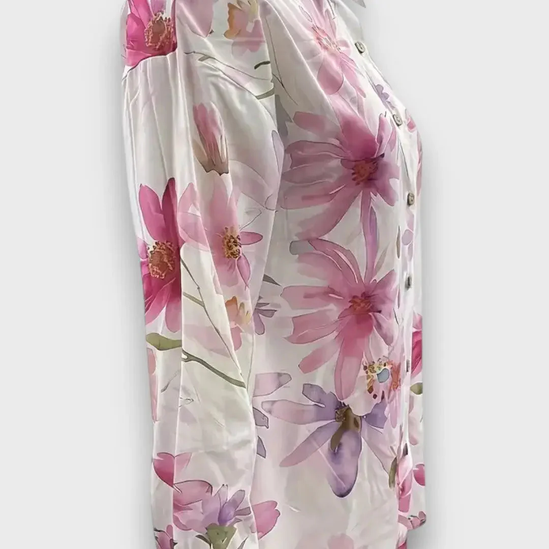 Emiliana – Fließende Bluse mit Aquarellblüten - Image 3