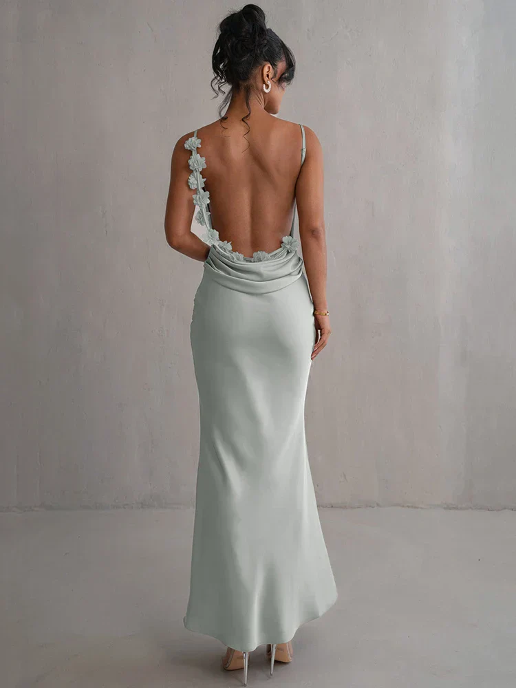 Emily | Maxikleid mit geblümtem Rücken - Image 4