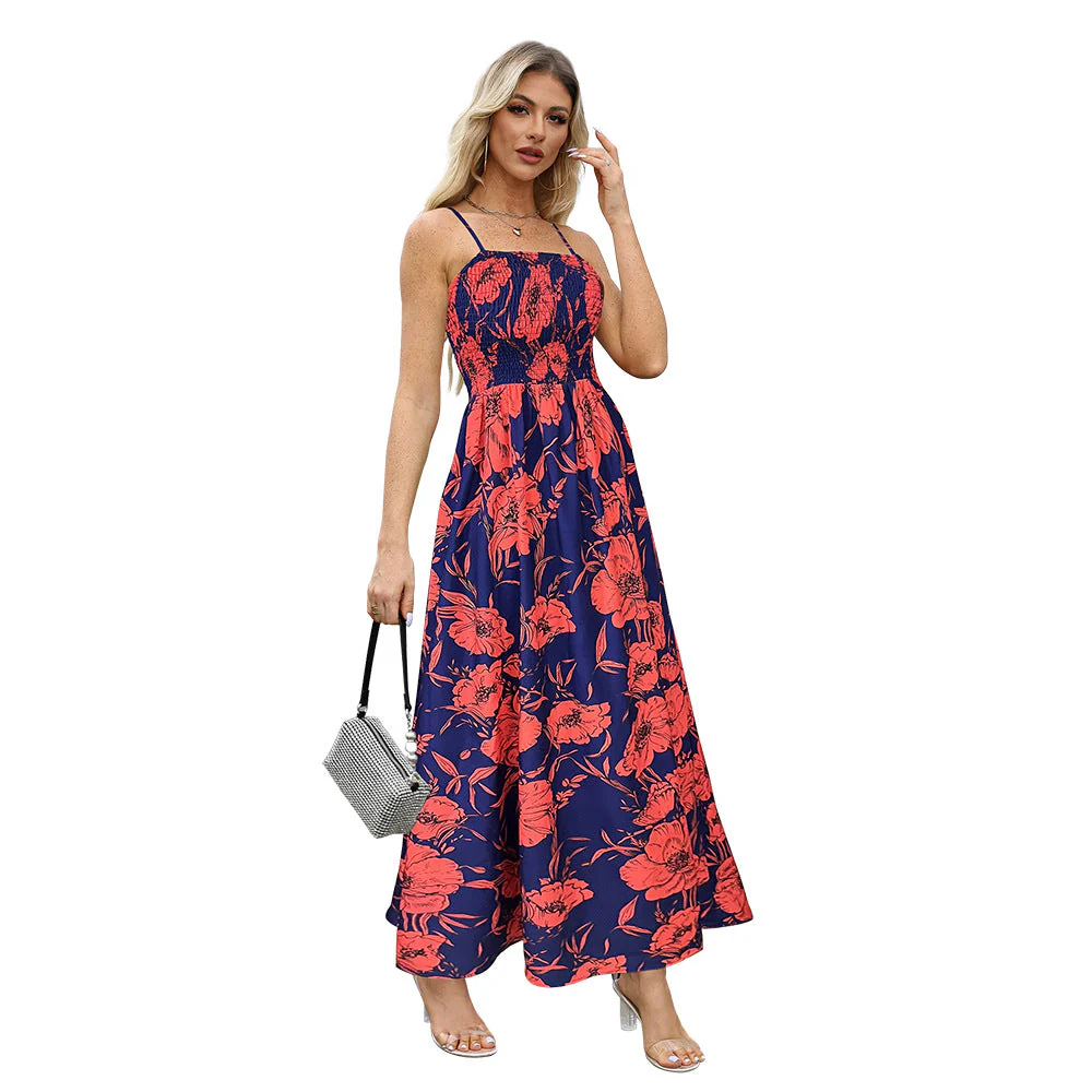 Emma - Blumiges, gerafftes Maxikleid mit Spaghettiträgern - Image 10