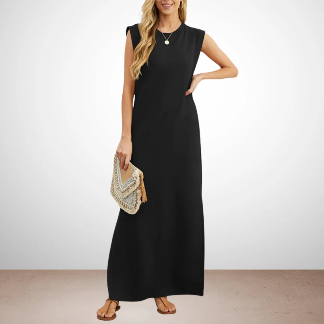 Emma - Langes, fließendes, knitterfreies Kleid - Image 2