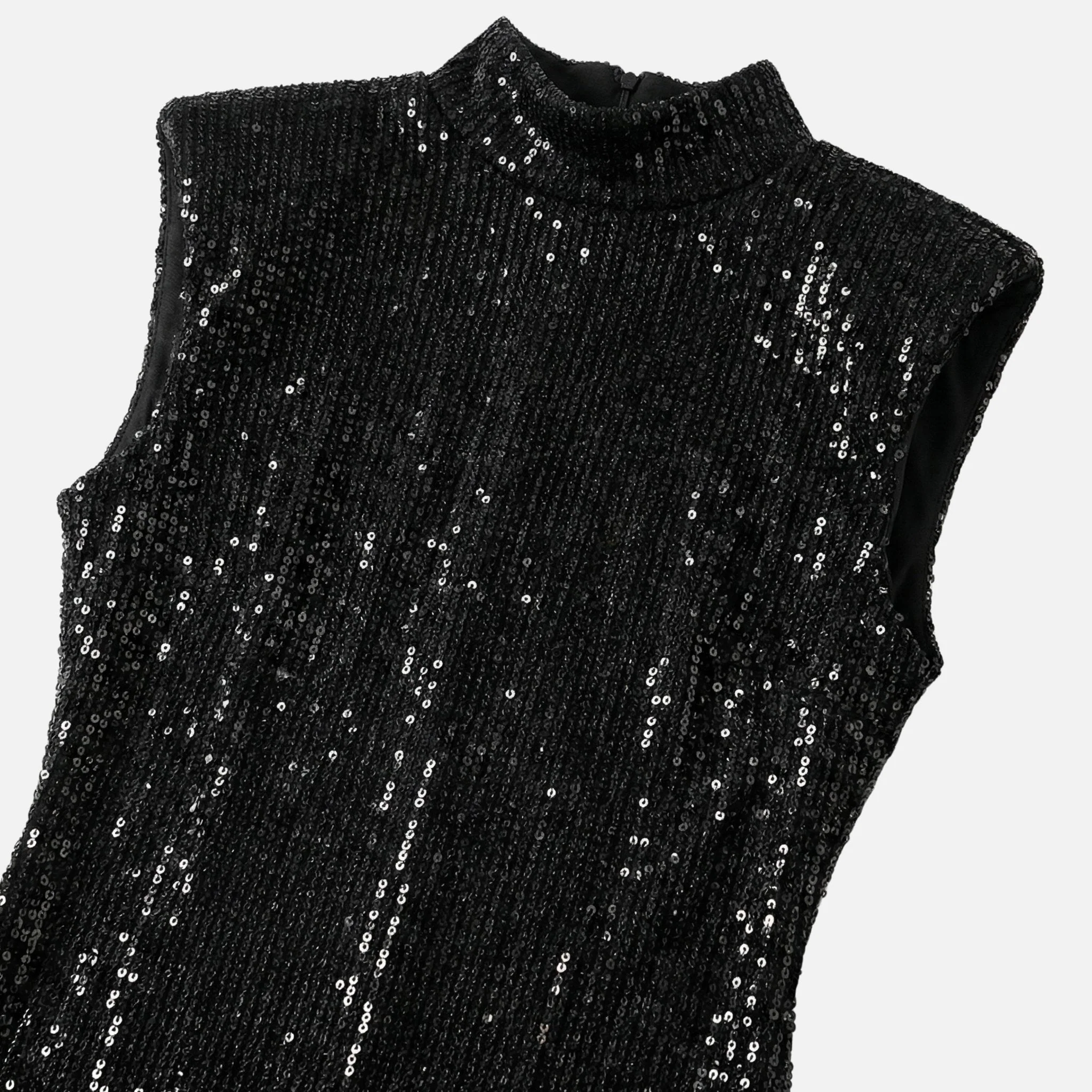 Bettina | Damen Eng Anliegendes Pailletten-Minikleid Stehkragen – Pailletten Mini - Image 5