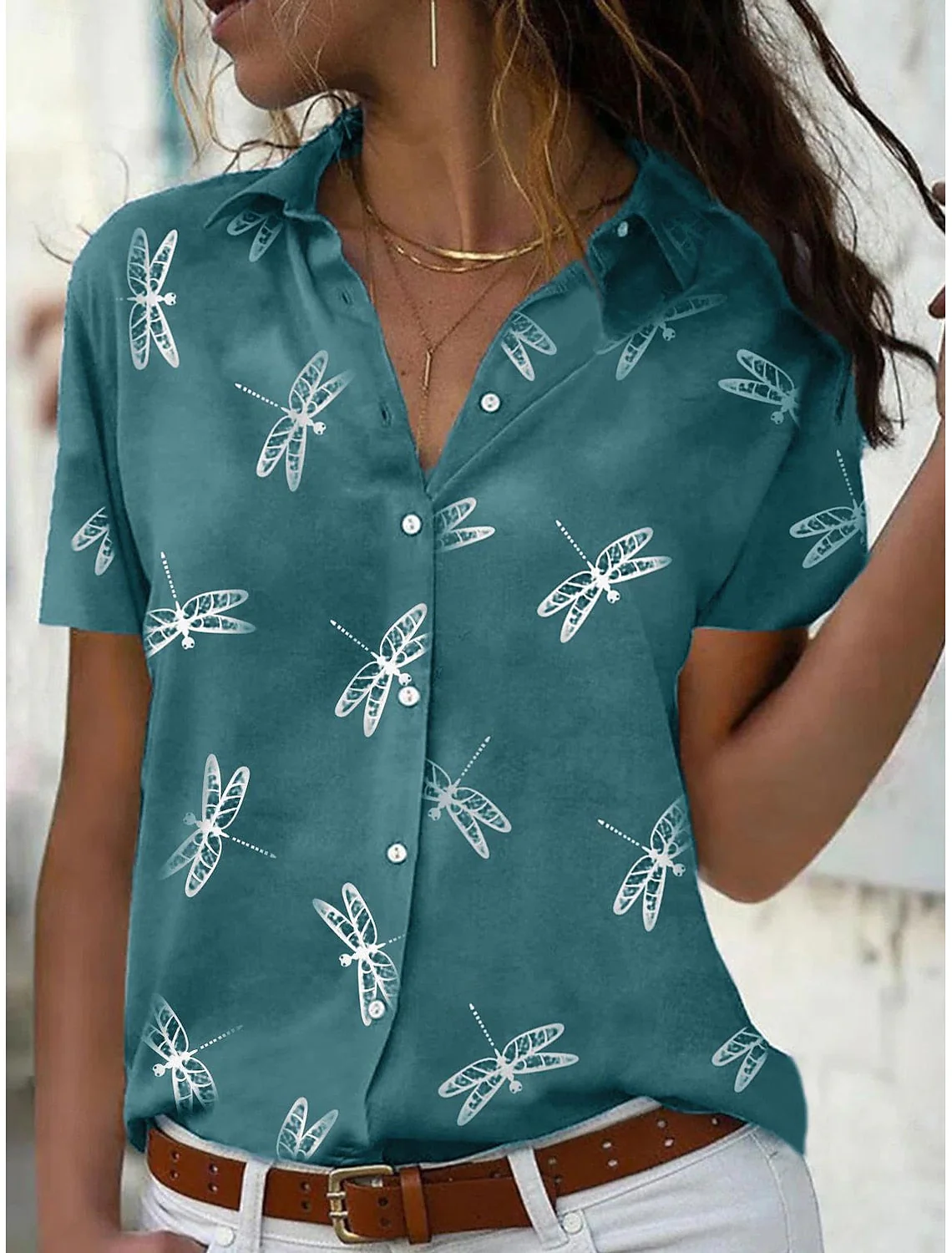 Entspannte Passform Damen Kurzarm Sommer Shirt - Zofie - Image 2