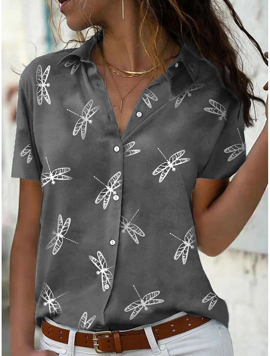 Entspannte Passform Damen Kurzarm Sommer Shirt - Zofie - Image 3