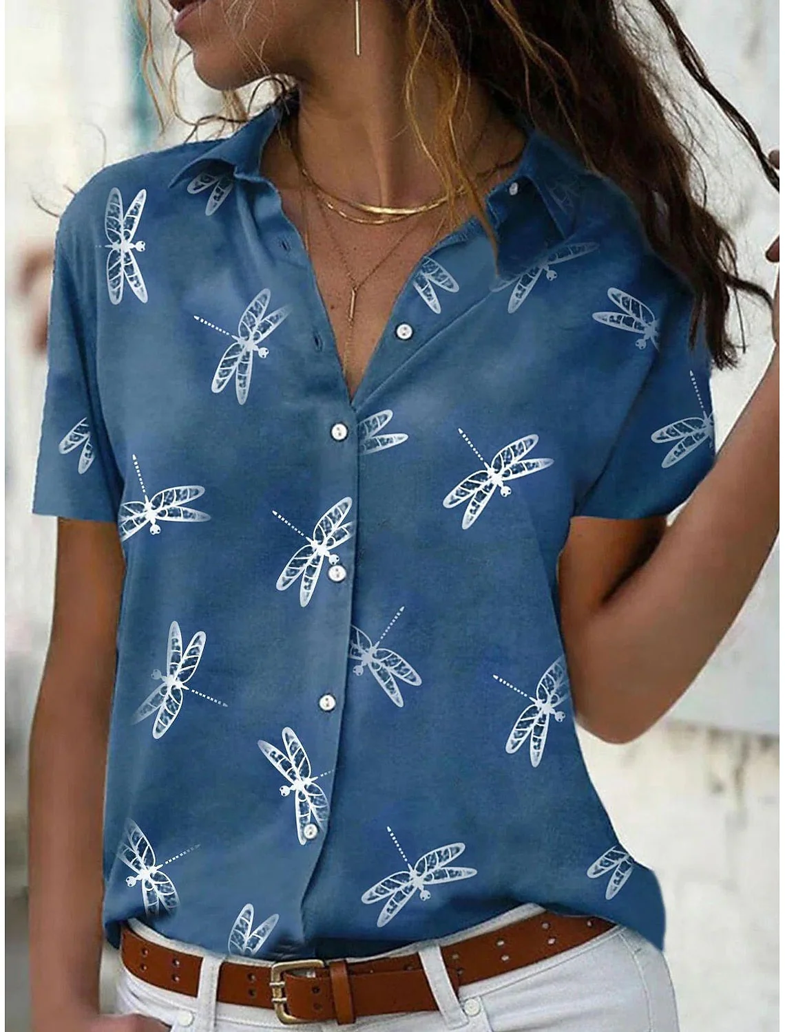 Entspannte Passform Damen Kurzarm Sommer Shirt - Zofie - Image 4
