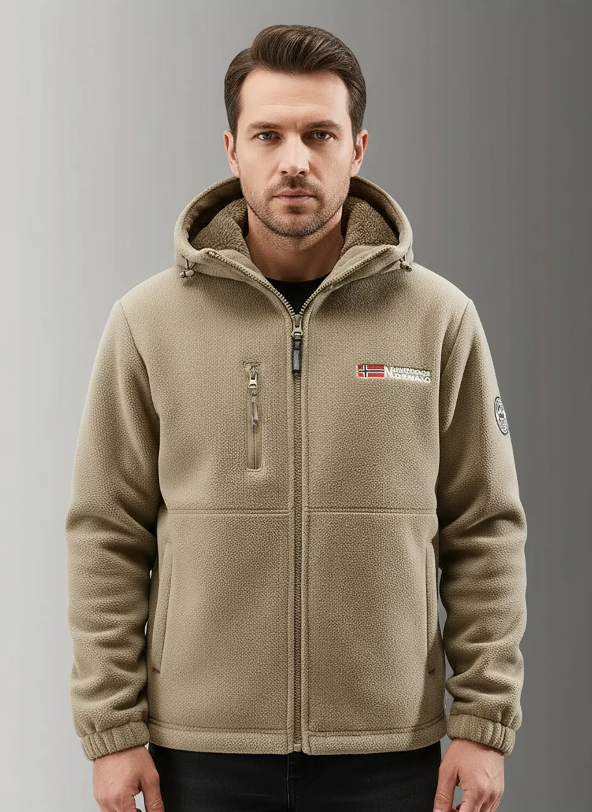 Erik – Funktionale Herren Fleecejacke mit Kapuze und Reißverschluss - Image 2