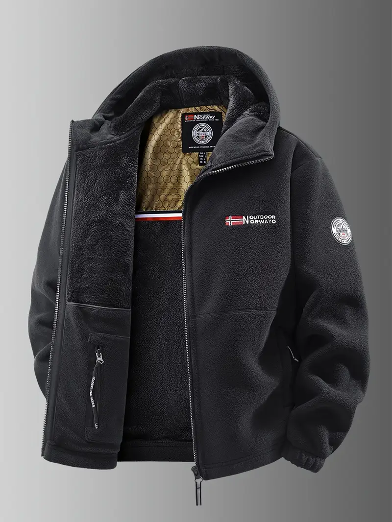 Erik – Funktionale Herren Fleecejacke mit Kapuze und Reißverschluss - Image 4