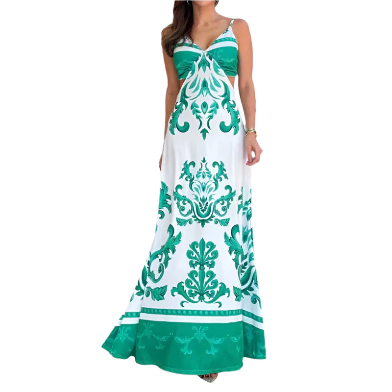 Erlin - Sexy V-Ausschnitt Sommerkleid mit Spaghetti-Trägern - Image 3