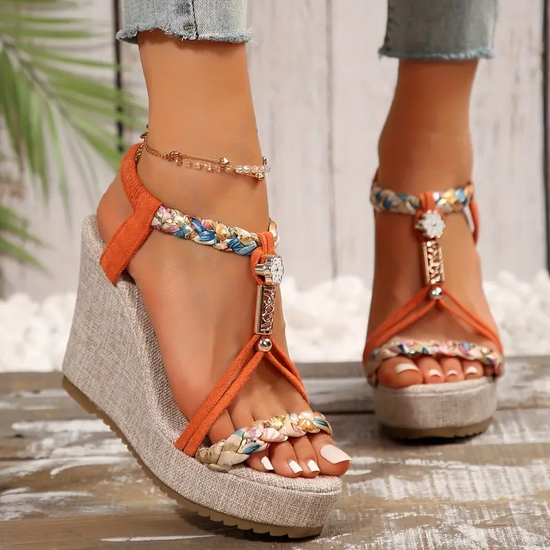 Esme | Vintage Style Frauen Sommer Wedges Sandalen - Image 2