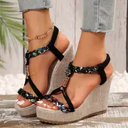 Esme | Vintage Style Frauen Sommer Wedges Sandalen - Image 3