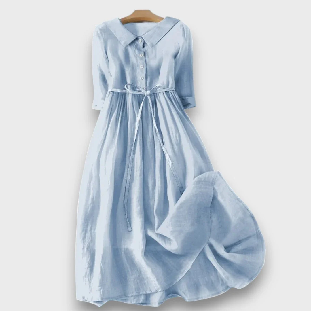 Esmira – Elegantes Kurzarmkleid mit Taillenband - Image 2