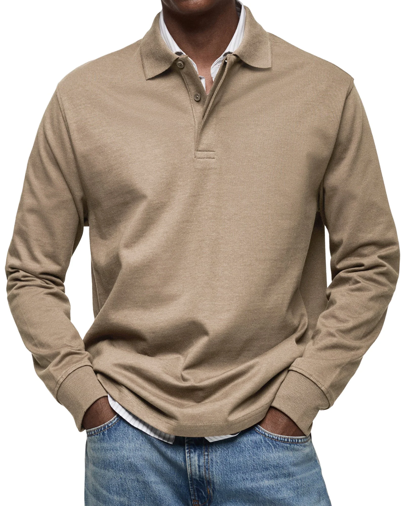 Ethan – Klassisches Herren Langarm-Poloshirt mit Knopfleiste - Image 7