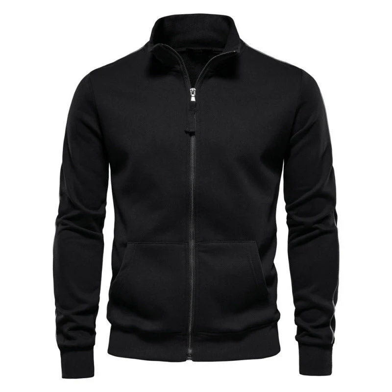 Ethan – Minimalistische Herren Zip-Sweatjacke mit Stehkragen - Image 2