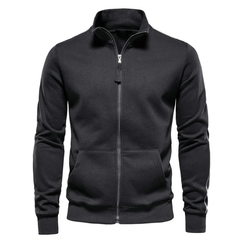 Ethan – Minimalistische Herren Zip-Sweatjacke mit Stehkragen - Image 3