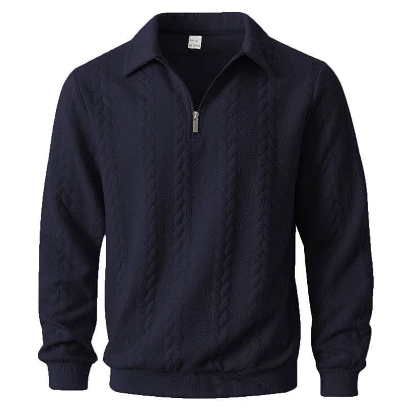 Ethan - Texturiertes Poloshirt mit 1/4-Reißverschluss - Image 2