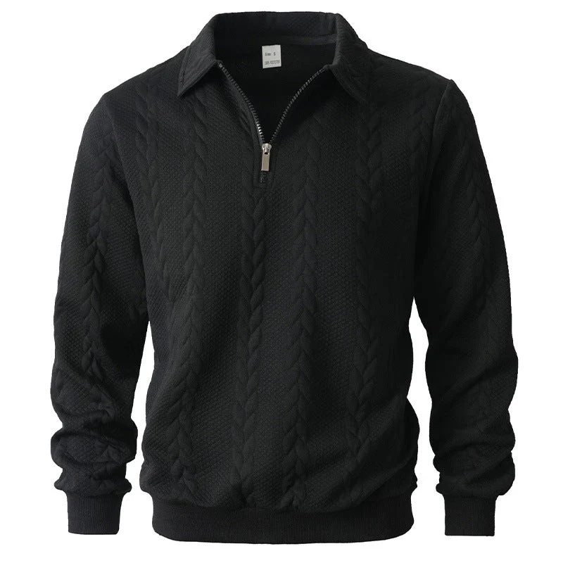 Ethan - Texturiertes Poloshirt mit 1/4-Reißverschluss - Image 3