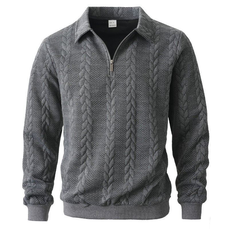 Ethan - Texturiertes Poloshirt mit 1/4-Reißverschluss - Image 4