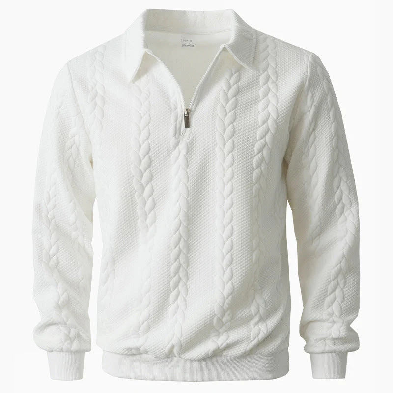 Ethan - Texturiertes Poloshirt mit 1/4-Reißverschluss - Image 5