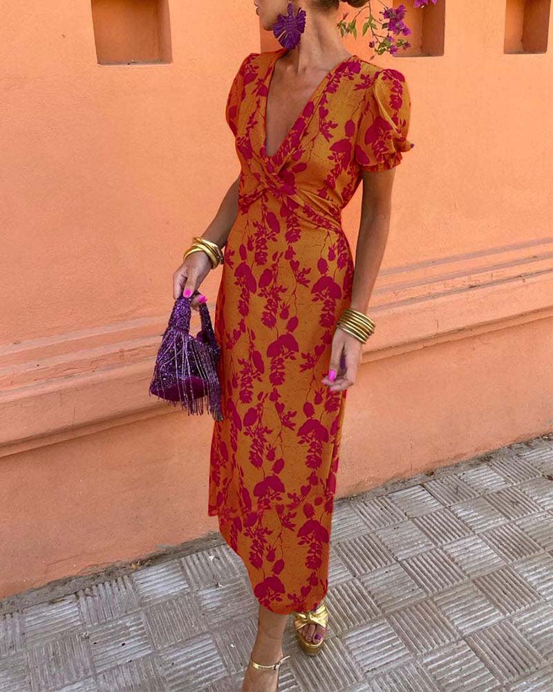 Evalena - Elegantes Maxikleid mit Puffärmeln für Damen - Image 2