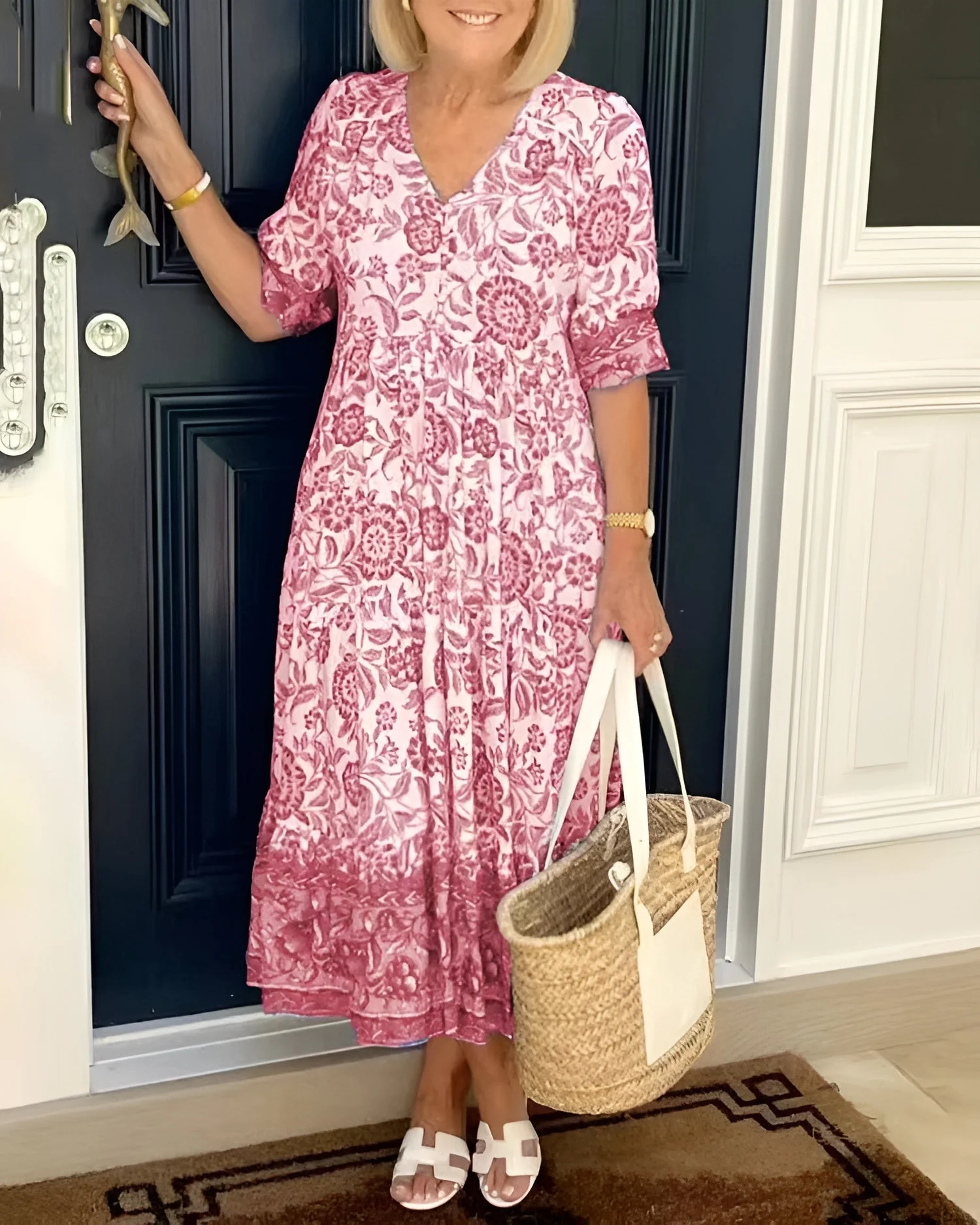 Evelyne | Elegantes Kleid mit Blumen - Image 3