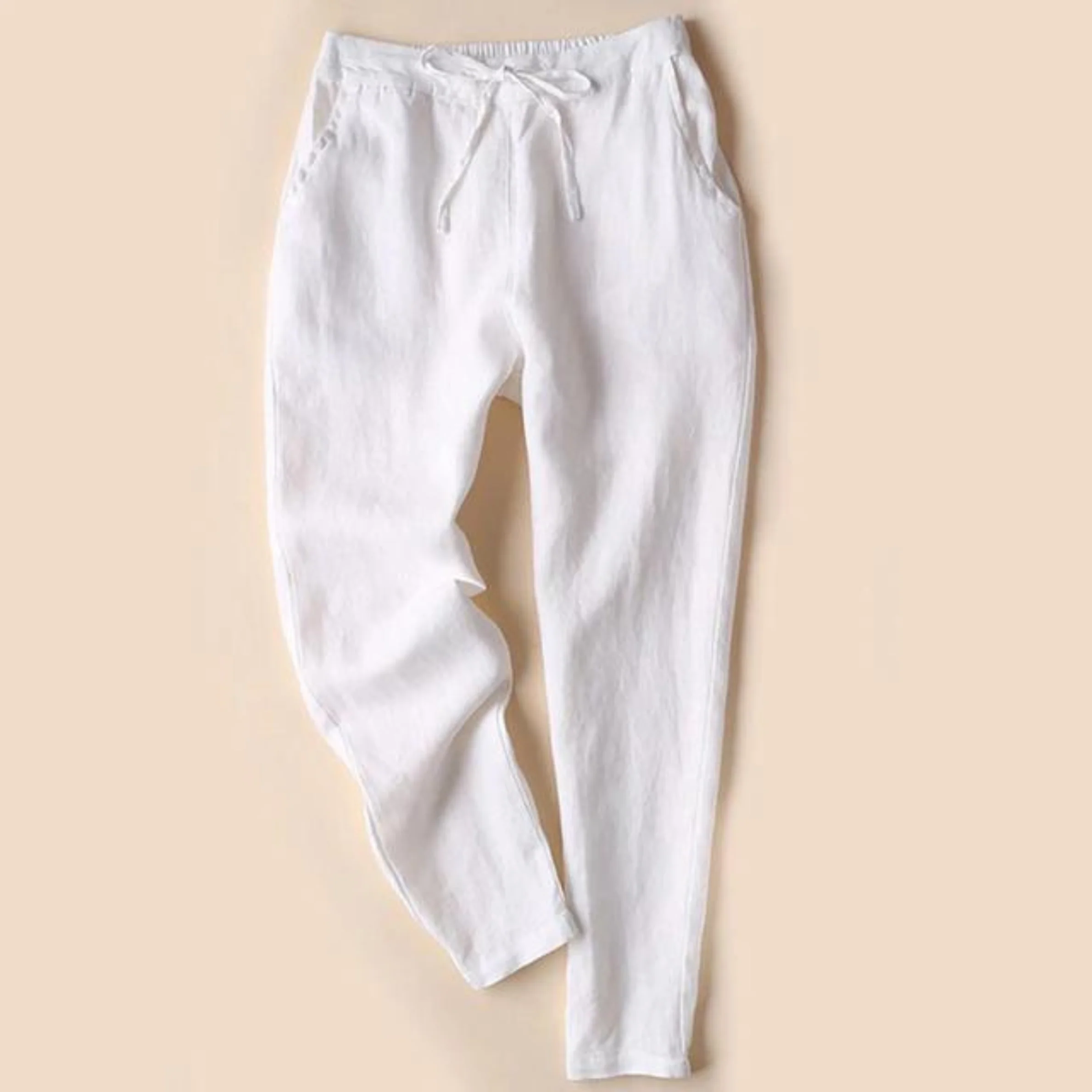 EVERLY - Damen Baumwoll-Leinen-Hose - Image 3