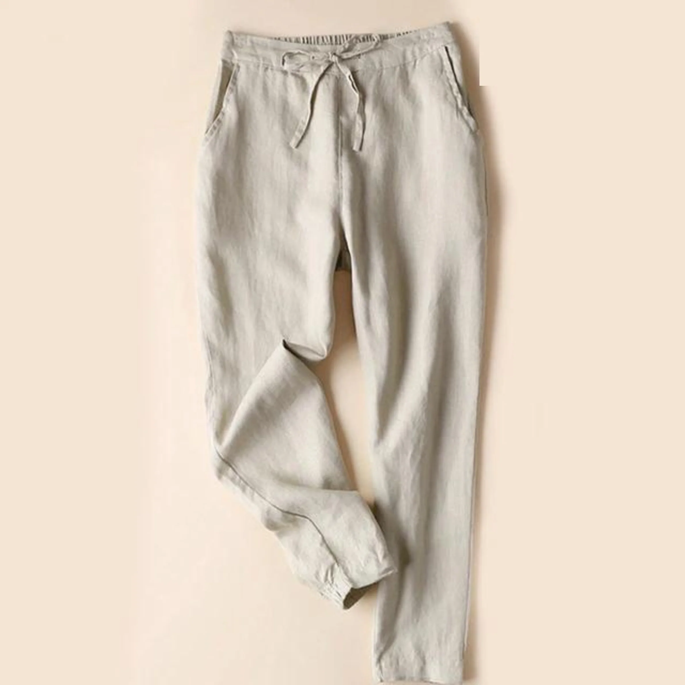 EVERLY - Damen Baumwoll-Leinen-Hose - Image 4