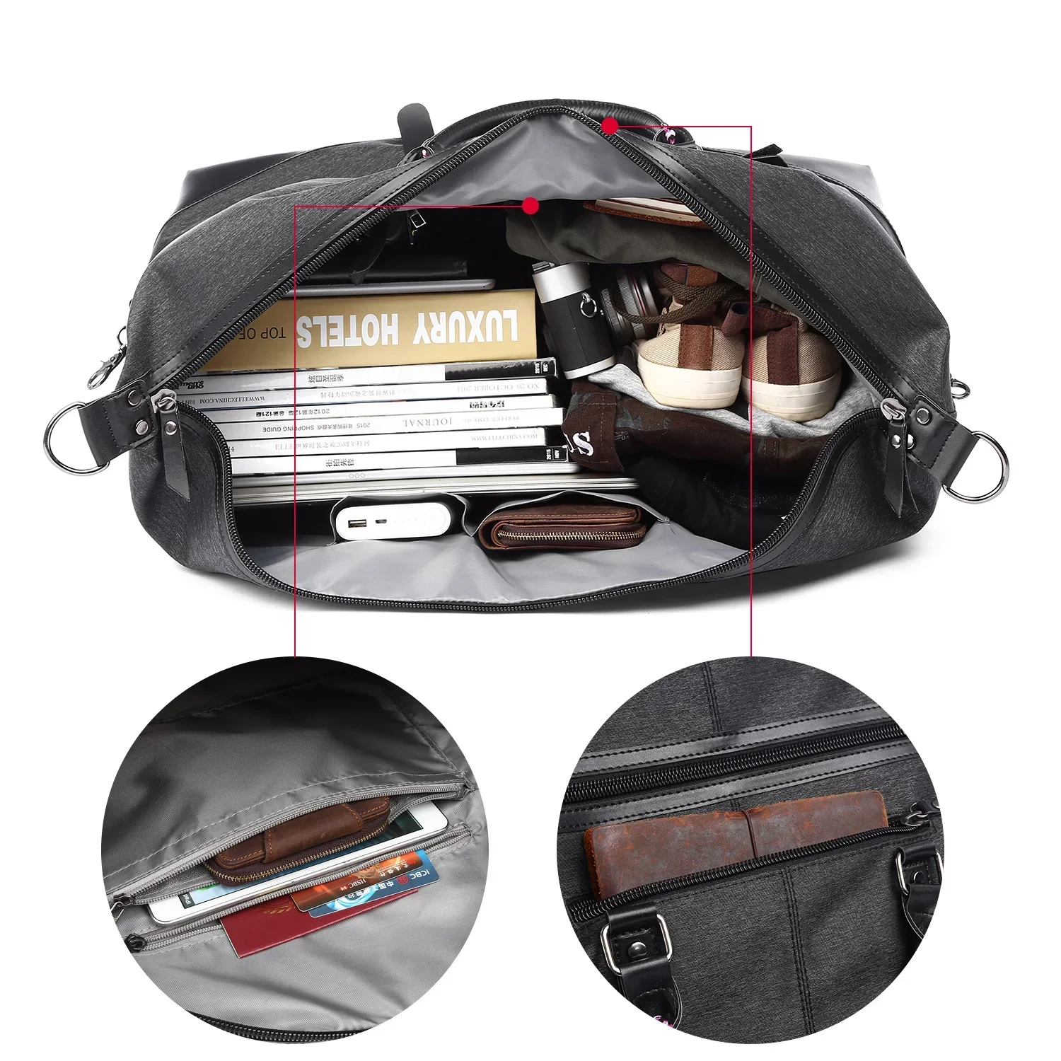 Exoro | Wasserdichte Reisetasche Groß für Männer Sportreisen - Image 4