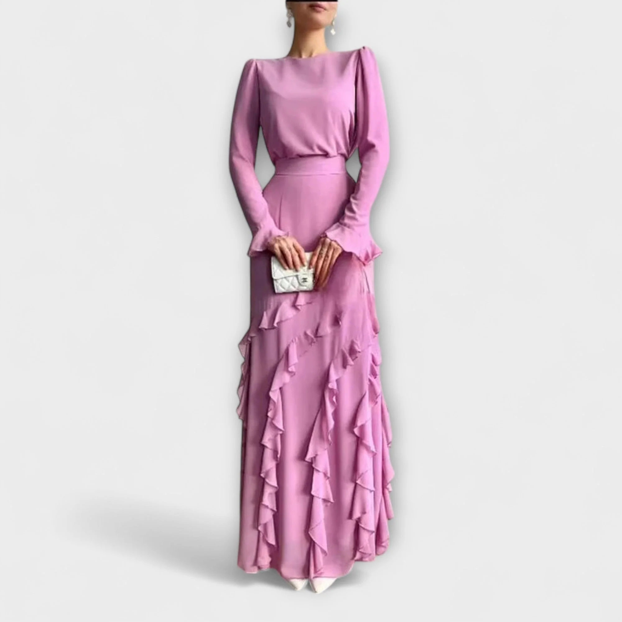 Fallon - Slim Fit Maxikleid mit 3D-Rüschen - Image 2