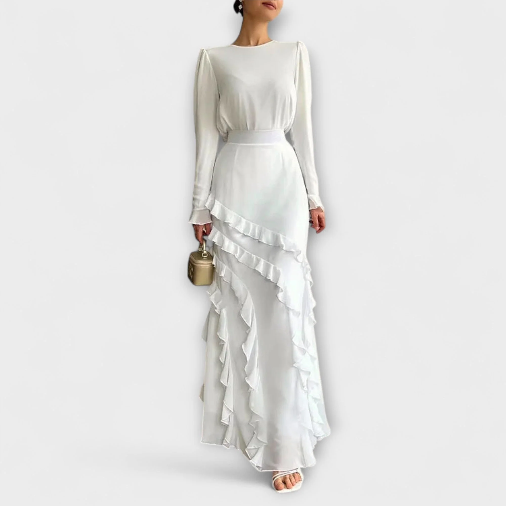 Fallon - Slim Fit Maxikleid mit 3D-Rüschen - Image 3