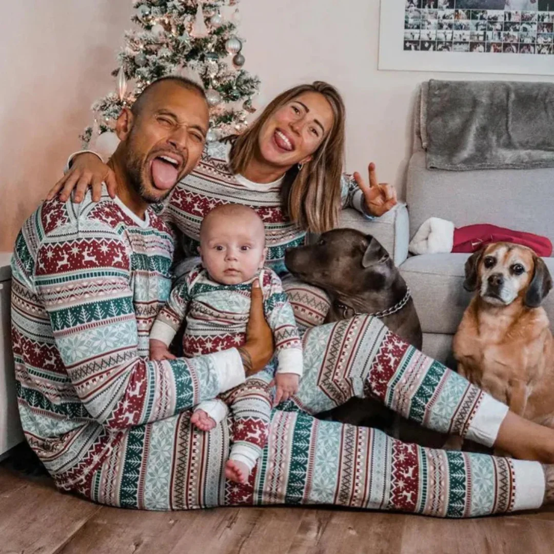 Familien Weihnachts-Pyjama Set Bequem Weicher Stoff - Image 2