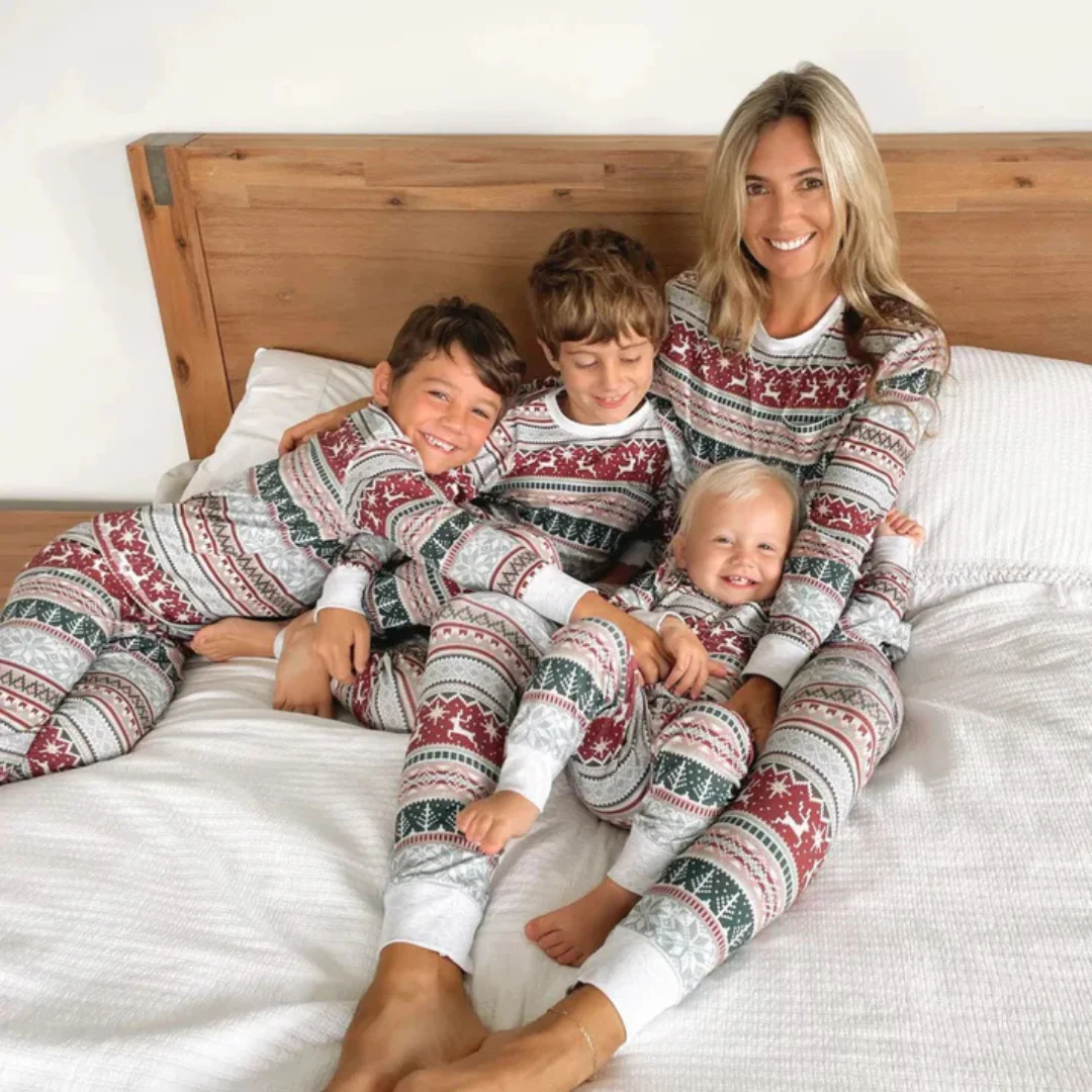 Familien Weihnachts-Pyjama Set Bequem Weicher Stoff - Image 3