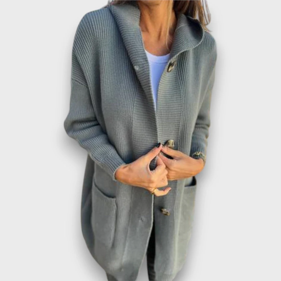 Fara – Strick-Cardigan mit Kapuze & Knopfleiste - Image 7
