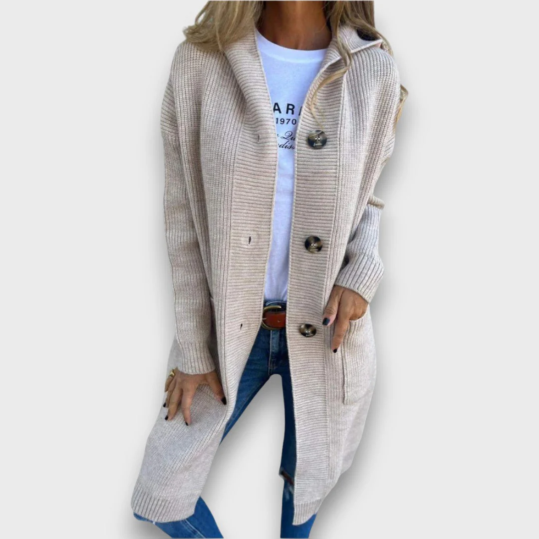 Fara – Strick-Cardigan mit Kapuze & Knopfleiste - Image 8