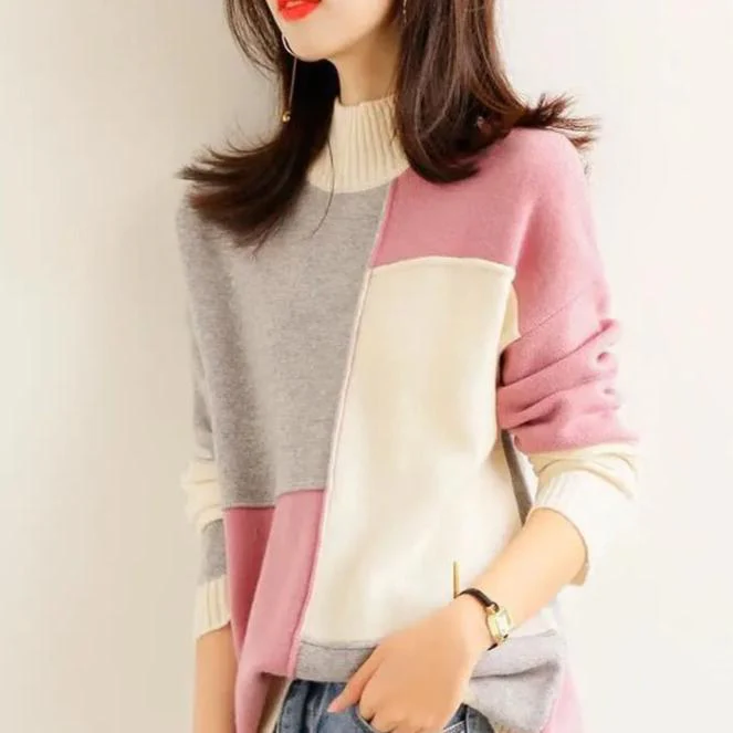Farbblock Damen Pullover - Image 2