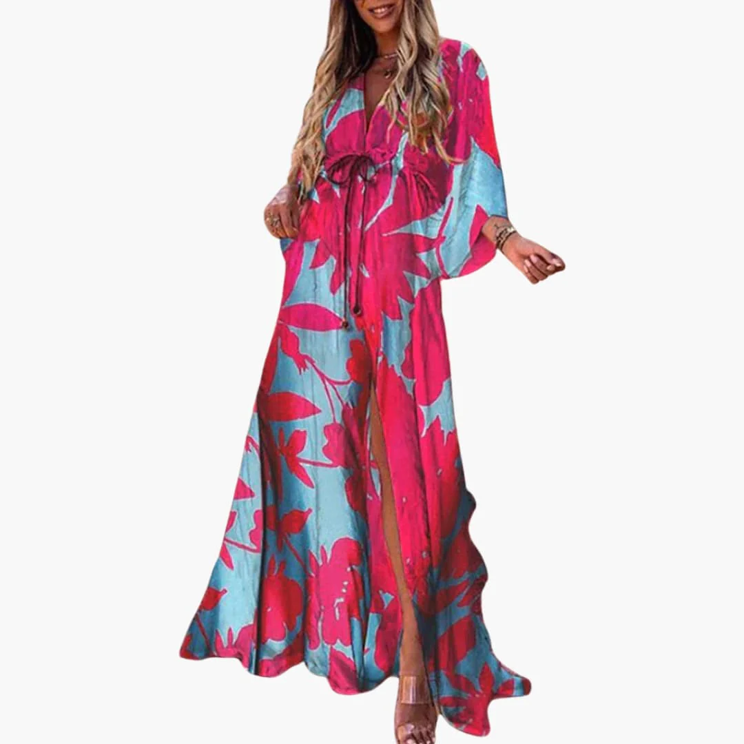 Farbenfrohes Sommerkleid - Damen Maxikleid mit Blumenprint - Image 3
