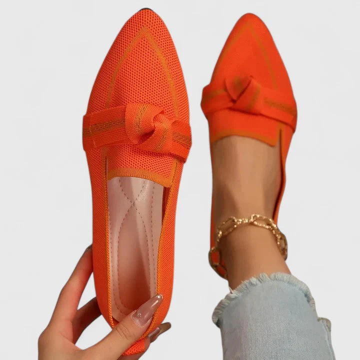 Felicia | Damen Orthopädische Spitz Zulaufende Knoten Loafer - Image 3